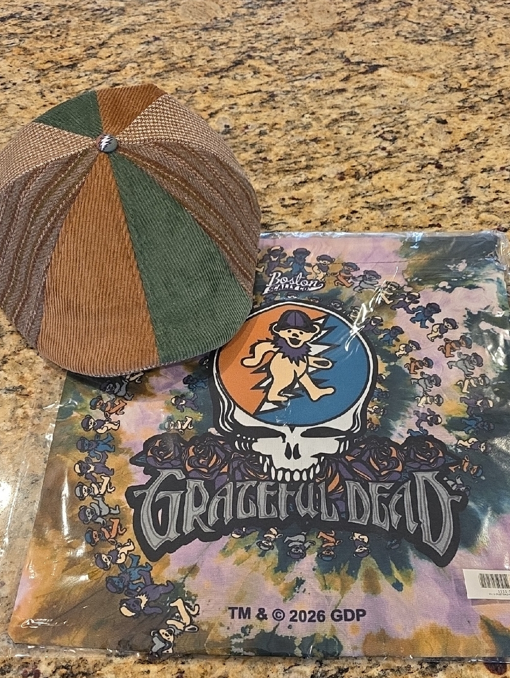 Grateful Dead Boston Scally Cap with Dancing Bear Graphic XL
